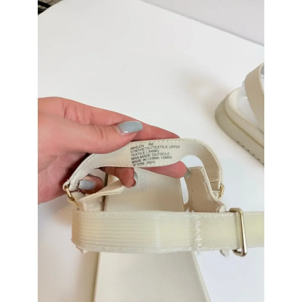 Steve Madden Breen Cream & Gold Strappy Sandal Girls 4 | Womens 6